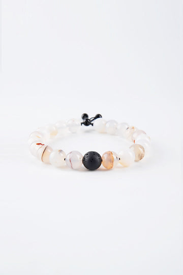 Adjustable Beaded Bracelet - Black & White