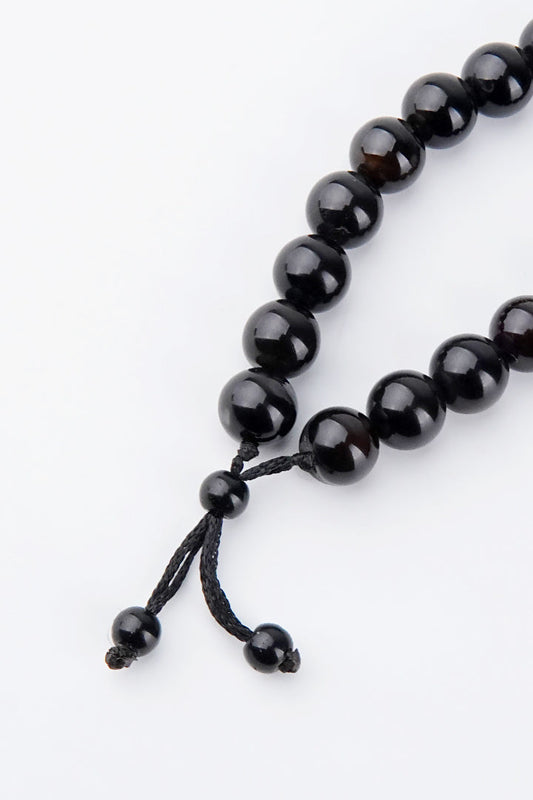Adjustable Beaded Bracelet - White & Black