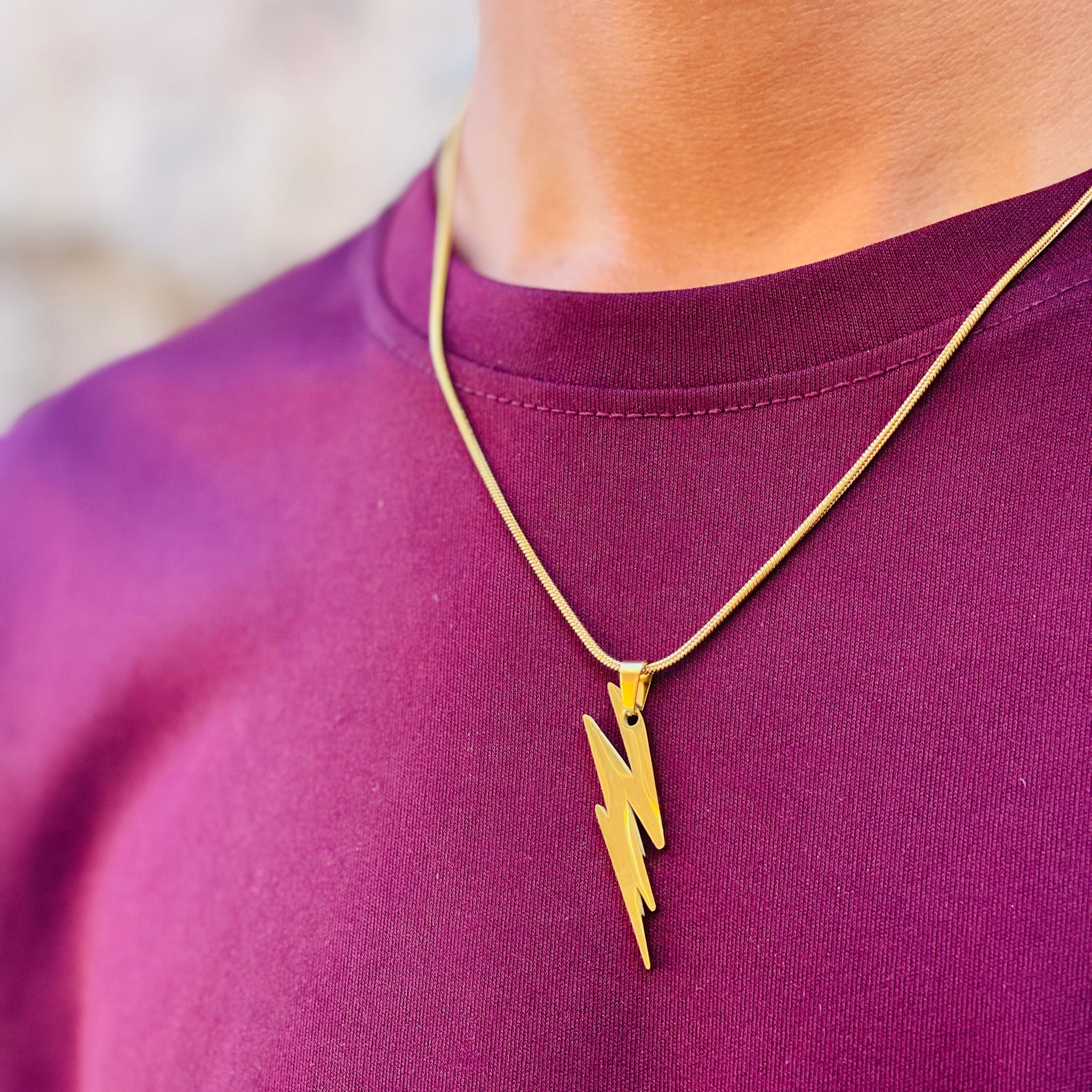 Lightning Bolt Stainless Steel Chain